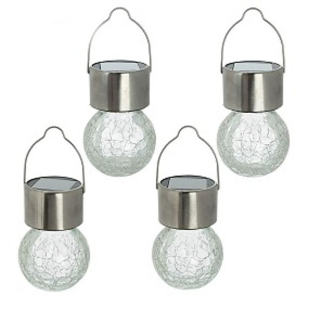 emeco LED Solarleuchte 4 x LED Solar Hängeleuchte Garten Deko Solarleuchte Gartenleuchte Häng