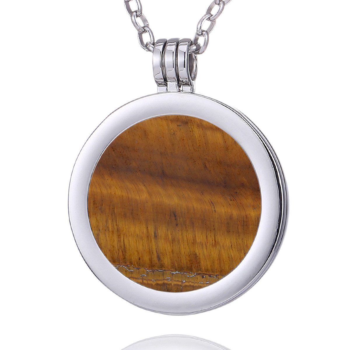 Kette mit Anhänger Halskette silber mit Chakra Münze 33 mm
