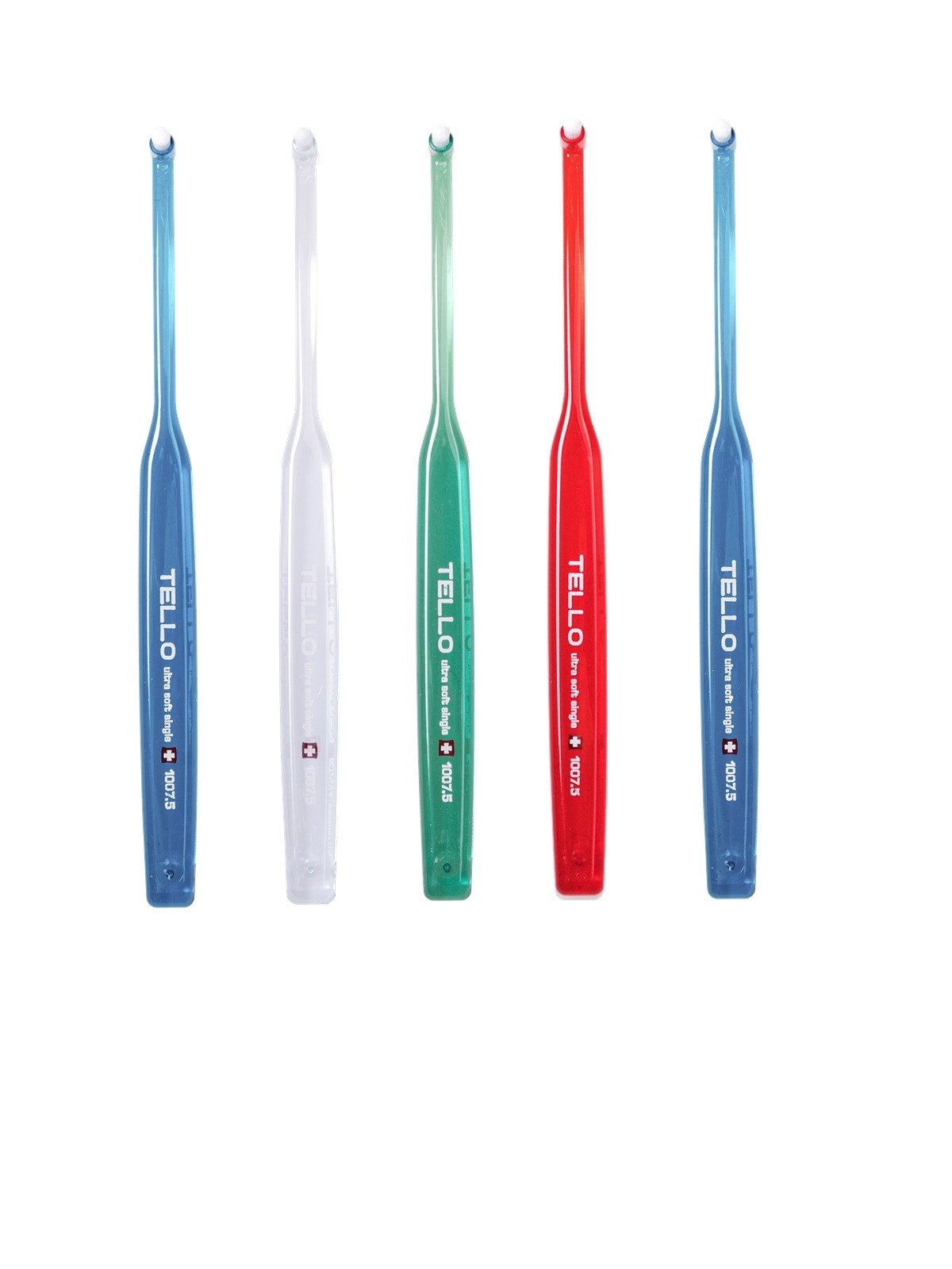 Tello GmbH Zahnbürste 5x TELLO 1007.5 Single Ultra Soft - Einbüschelbürste