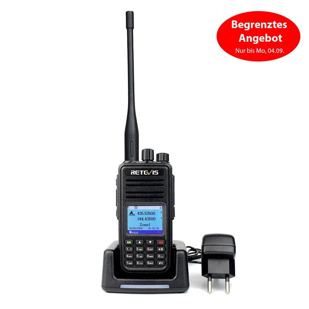 Retevis Funkgerät RT3S DMR Digitales Funkgeräte, 3000 Kanäle Dualband,  Aufnahmefunktion, (Amateurfunk), Dualband-Empfang, SCAN, Aufnahmefunktion,  Mehrere Anrufmodi