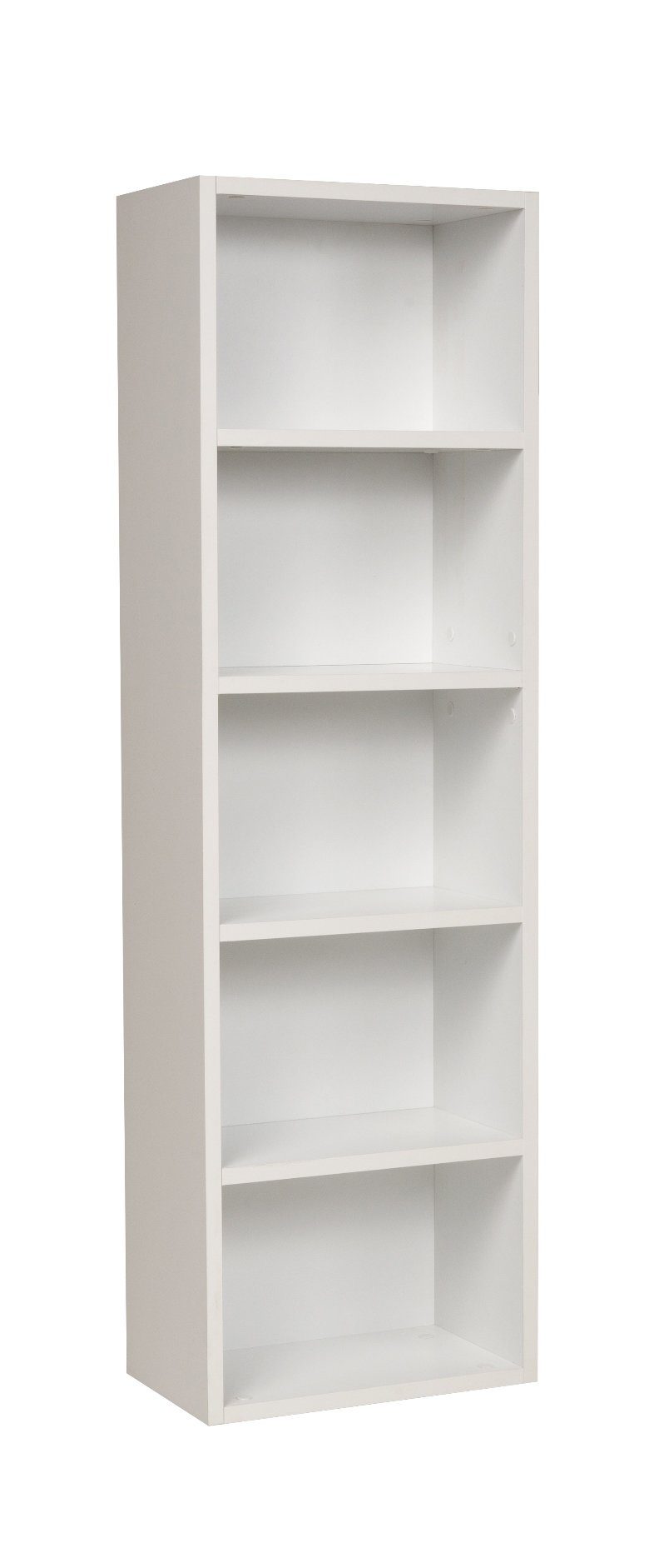Furni24 Bücherregal Bücherregal mit 5 Fächern, weiß, 40x24x132 cm