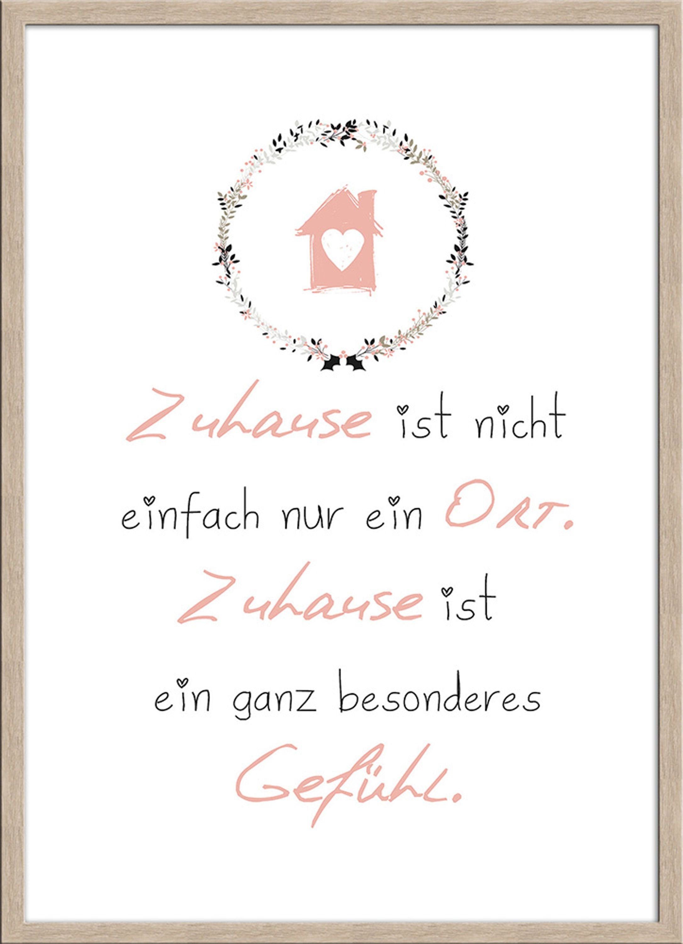 artissimo Bild mit Rahmen SpruchBild gerahmt 51x71cm / Poster mit