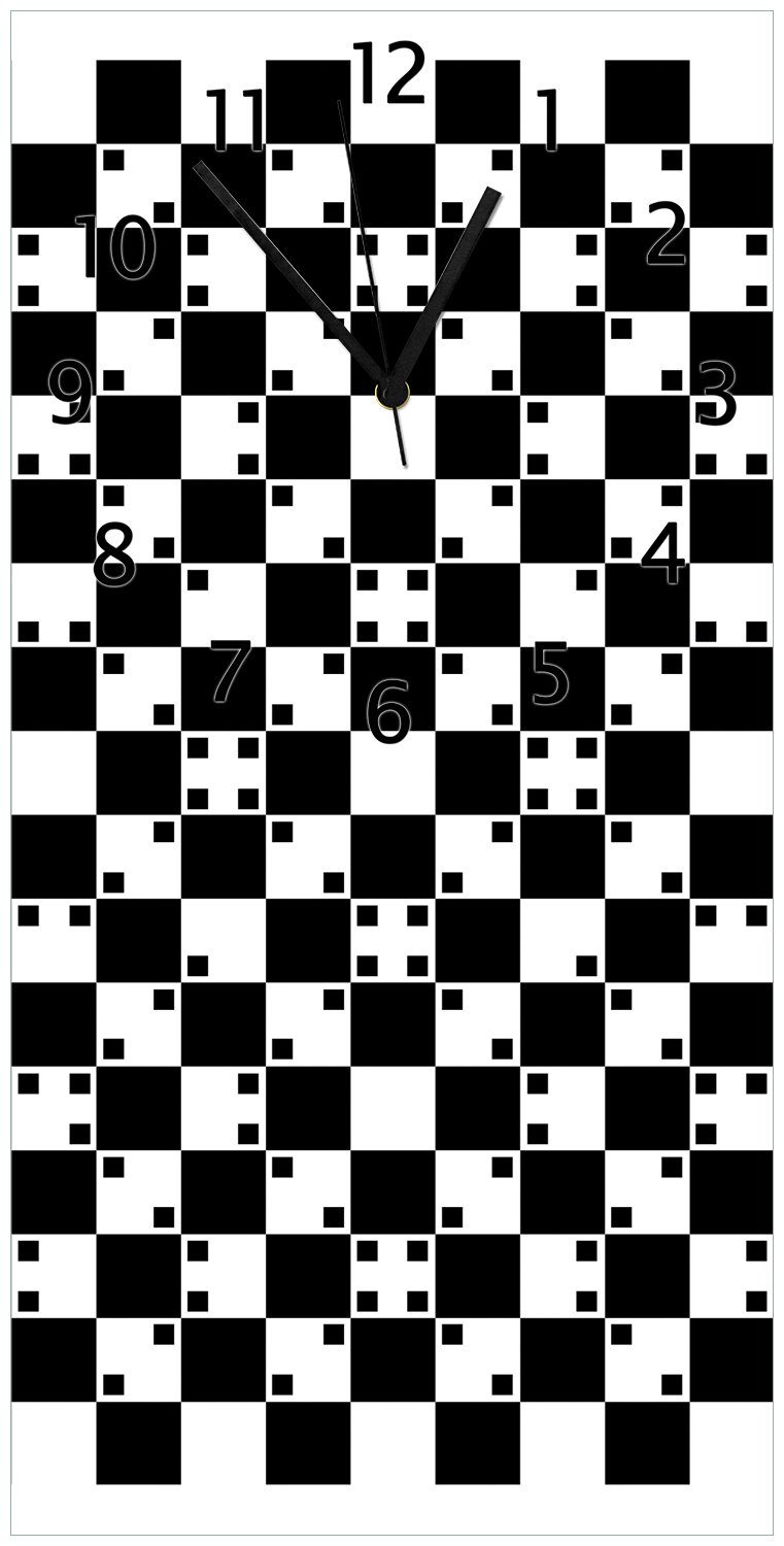 Wallario Wanduhr Optische Täuschung - Illusion - schwarz weiß II (Uhr aus Acryl)