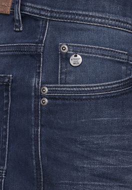 STREET ONE MEN Regular-fit-Jeans in dunkelblauer Waschung