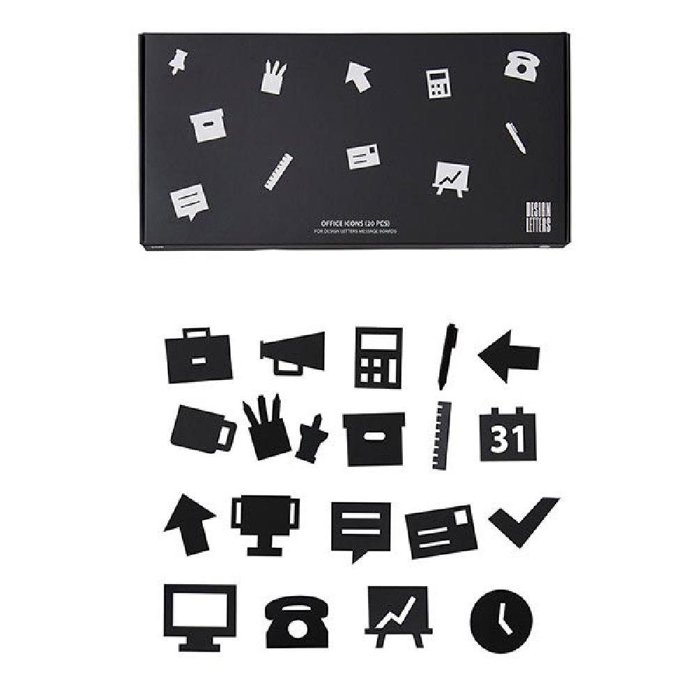 Design Letters Pinnwand Office Icons Schwarz
