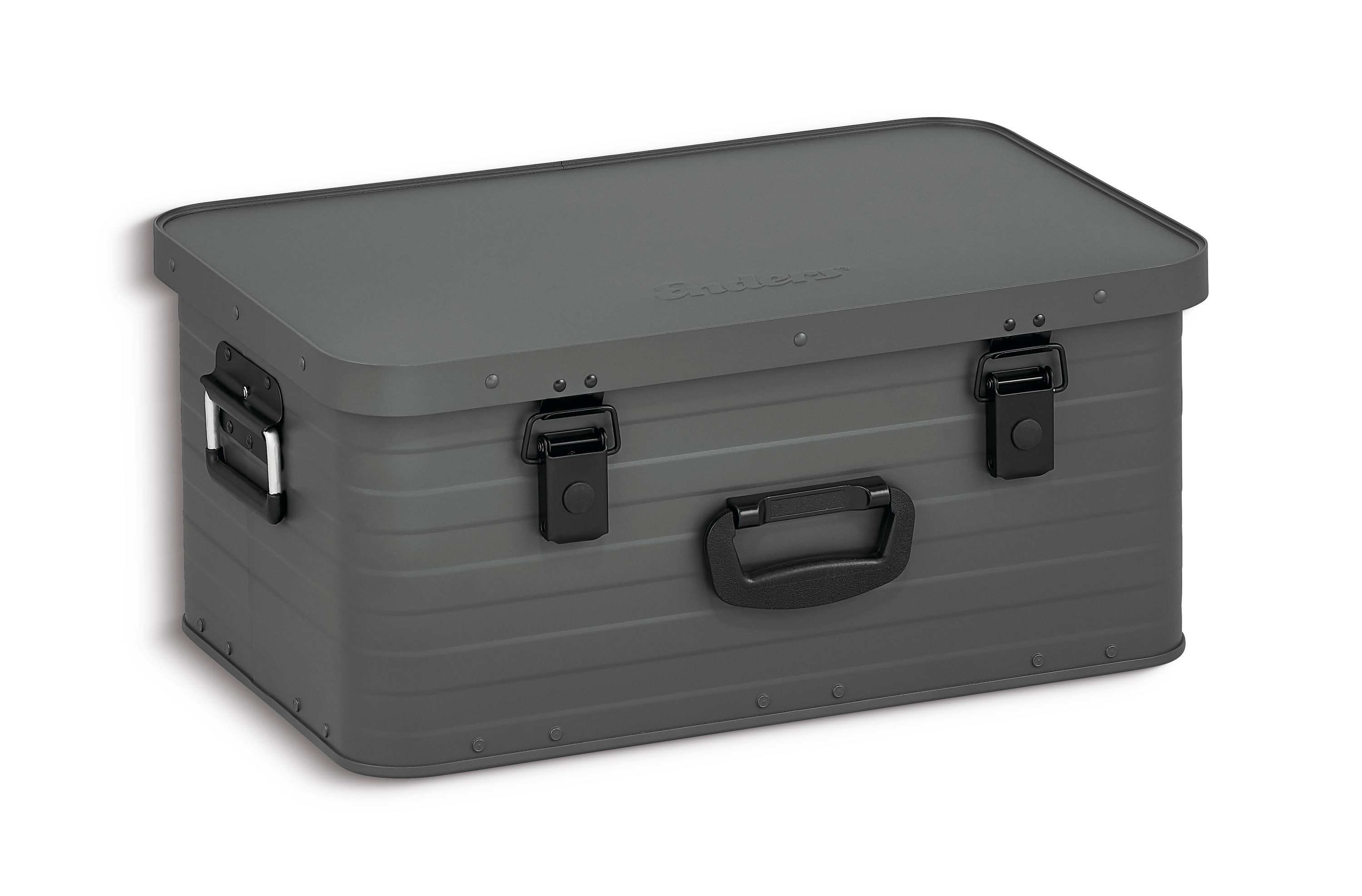 Enders® Aufbewahrungsbox Aluminiumbox TORONTO 47 L Grau mit Schloss, Alukiste Transportbox Lagerbox Alukoffer Metallkiste Alubox