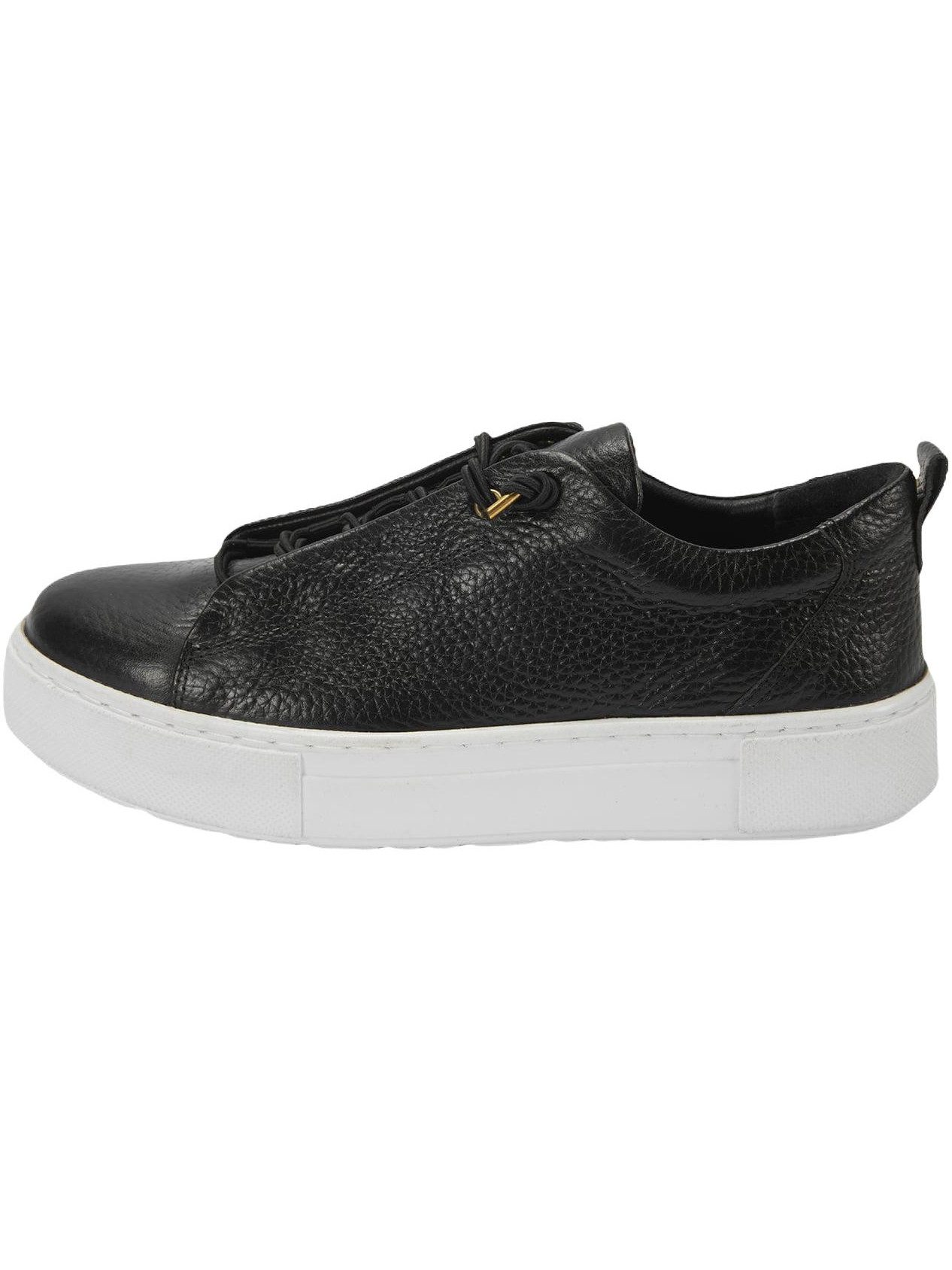 Desa Damen-Lederpantoletten – Elastischer Verschluss, flacher Absatz Sneaker