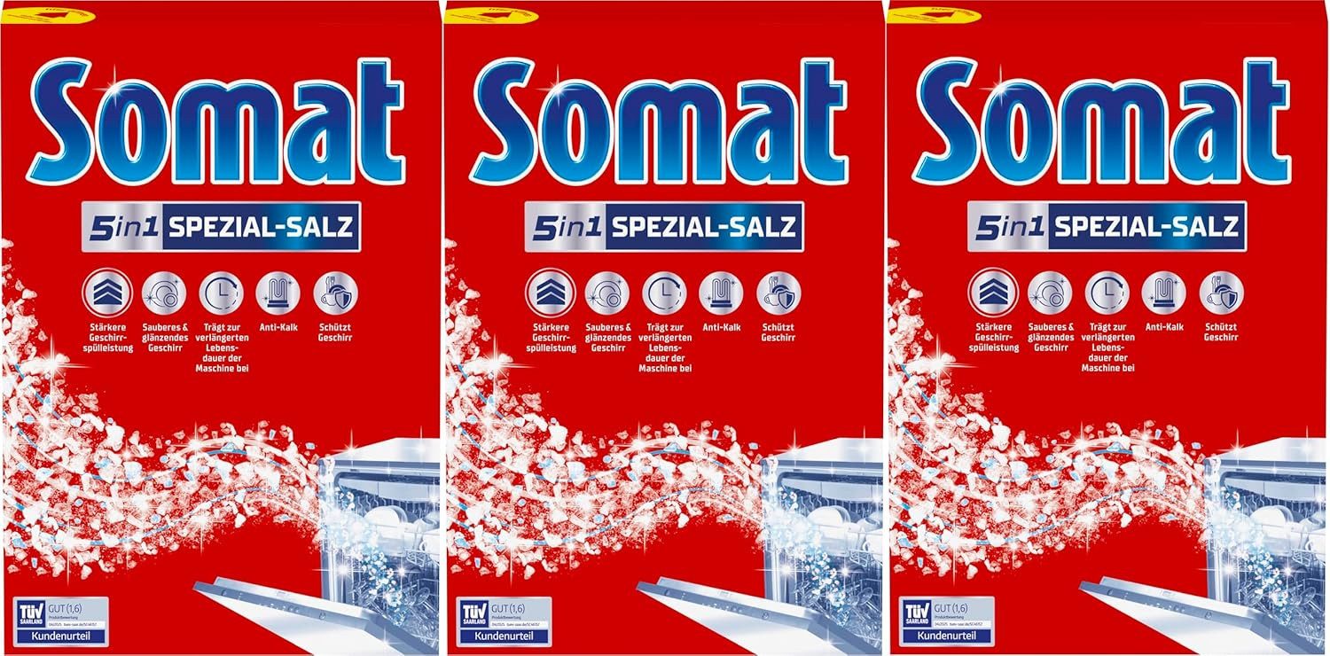Somat Somat Spezial-Salz Vorratspack Spülmaschinensalz 3 x 1,2 kg Spülmaschinenpflege