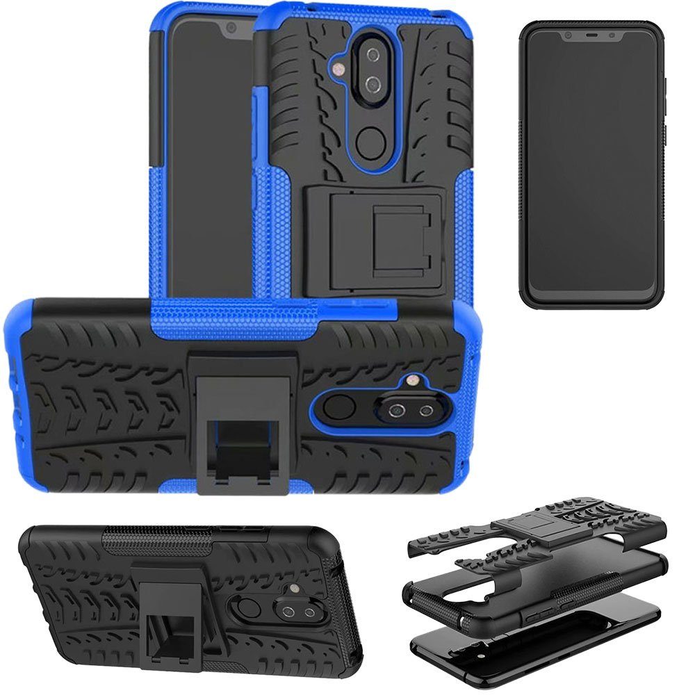 Wigento Smartphone-Hülle »Für Nokia 3.1 Plus 6.0 Zoll Hybrid Case 2teilig  Outdoor Blau Zubehör Tasche Hülle Cover Schutz« online kaufen | OTTO