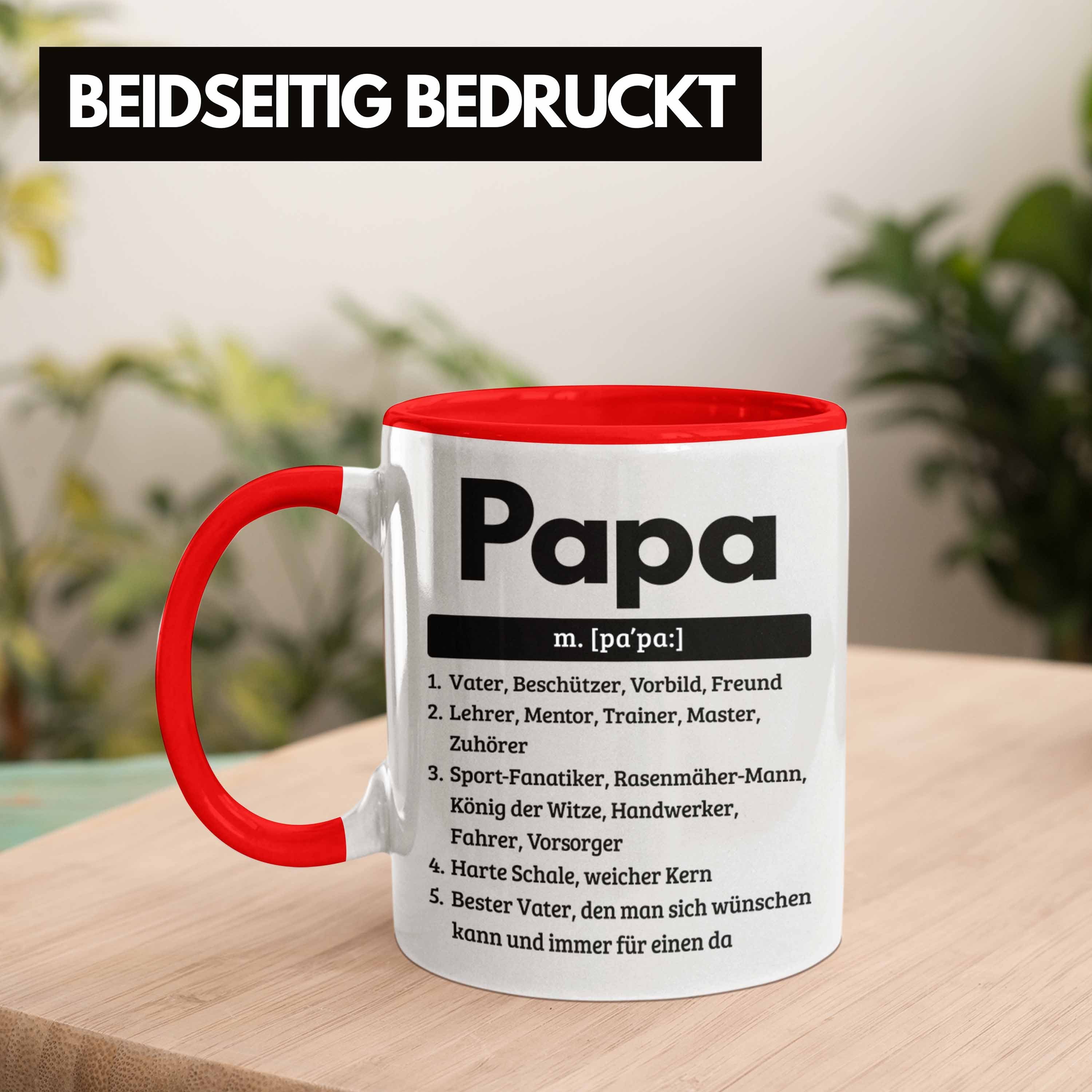 Vatertag Pa Geschenk Spruch Geschenkidee Papa Definition für Trendation Rot Tasse für Tasse
