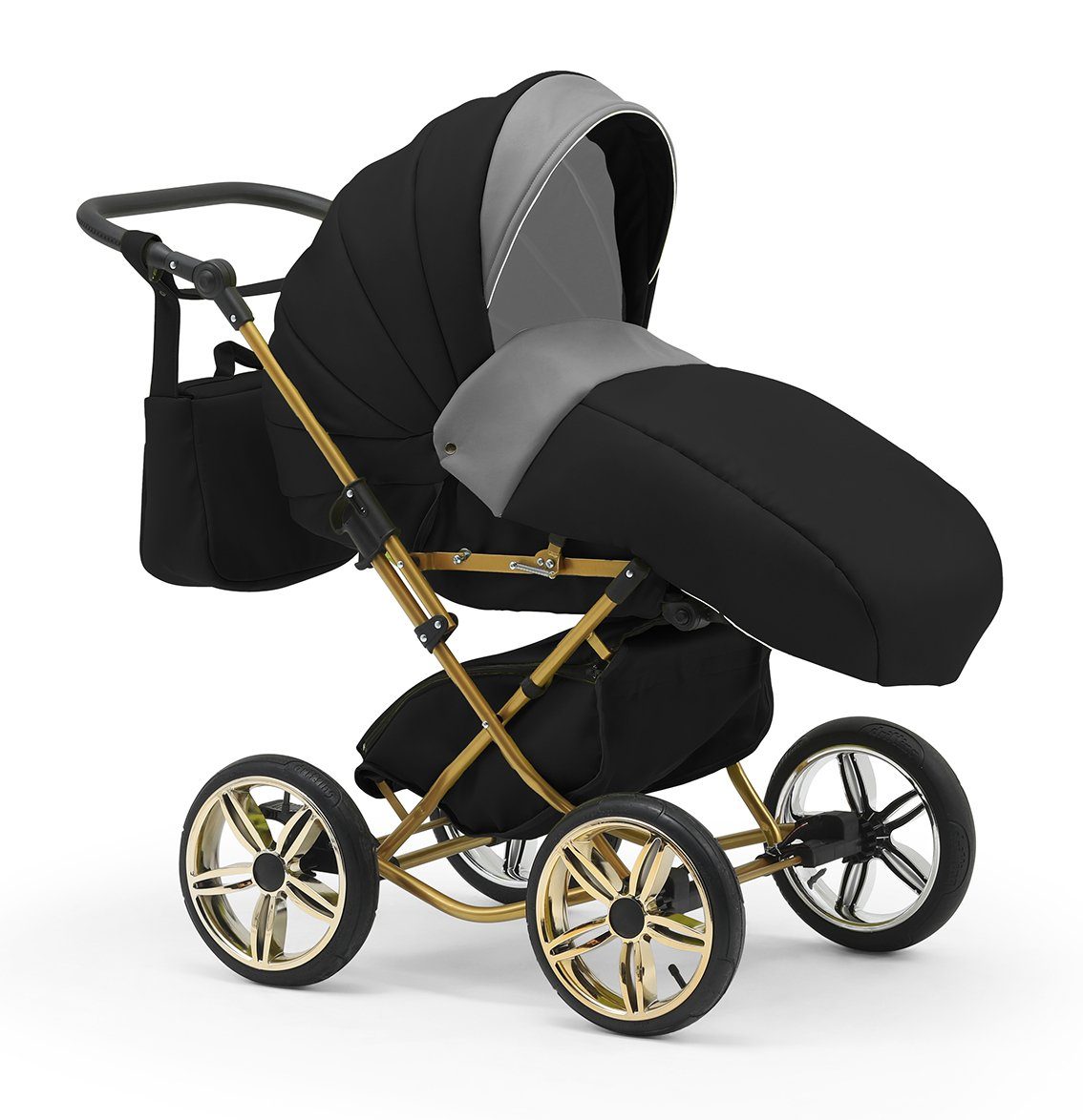 babies-on-wheels Kombi-Kinderwagen Sorento Jahre Grau-Schwarz Designs 11 Geburt Teile von 2 - bis in 30 - in 1 4