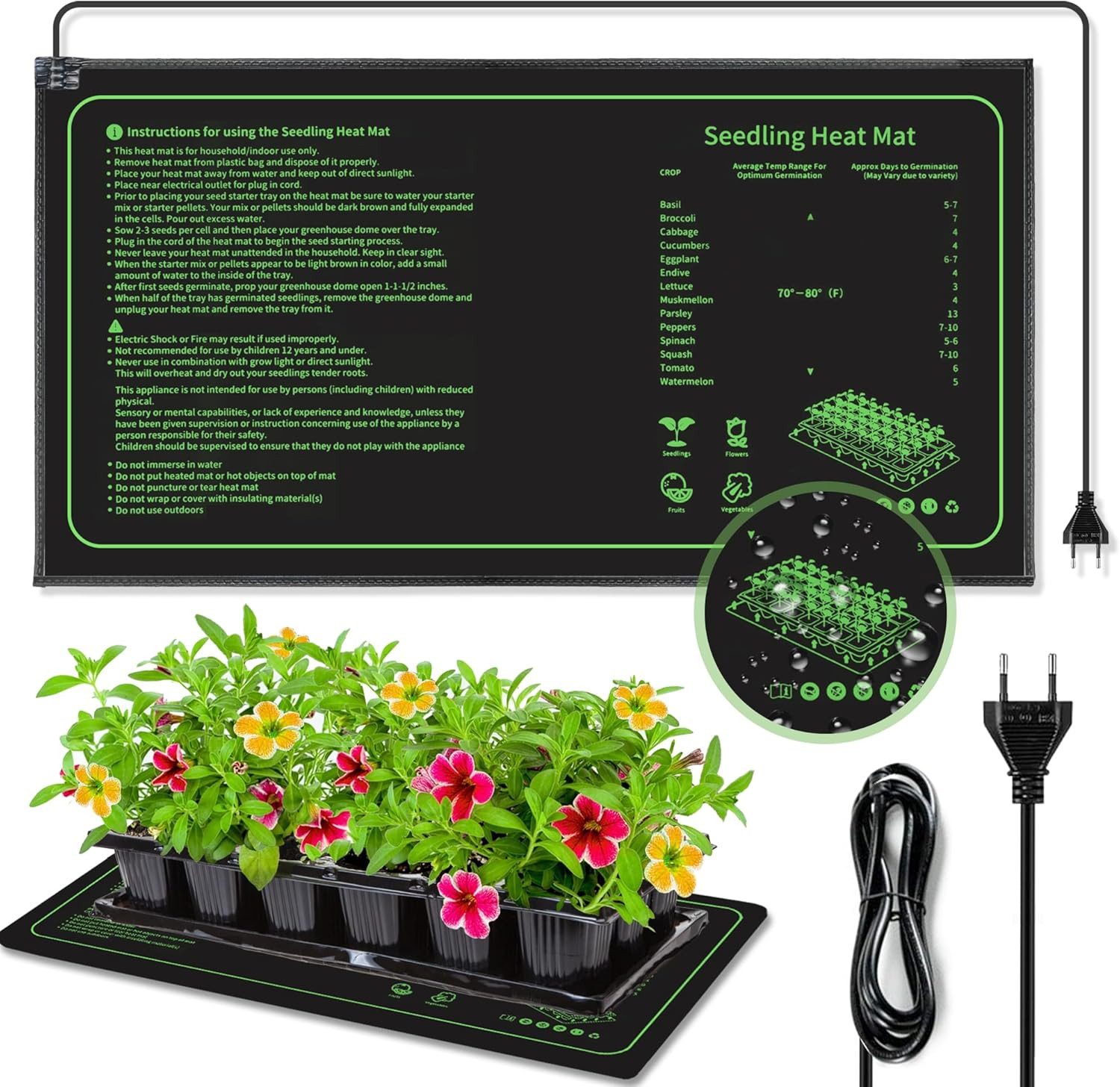 BlingBin Heizmatten 21W Heizmatte Pflanzen, 25*52CM günstig online kaufen
