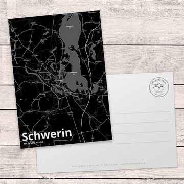 Mr. & Mrs. Panda Postkarte Schwerin - Geschenk, Grußkarte, Ort, Geburtstagskarte, Stadt Dorf Kar