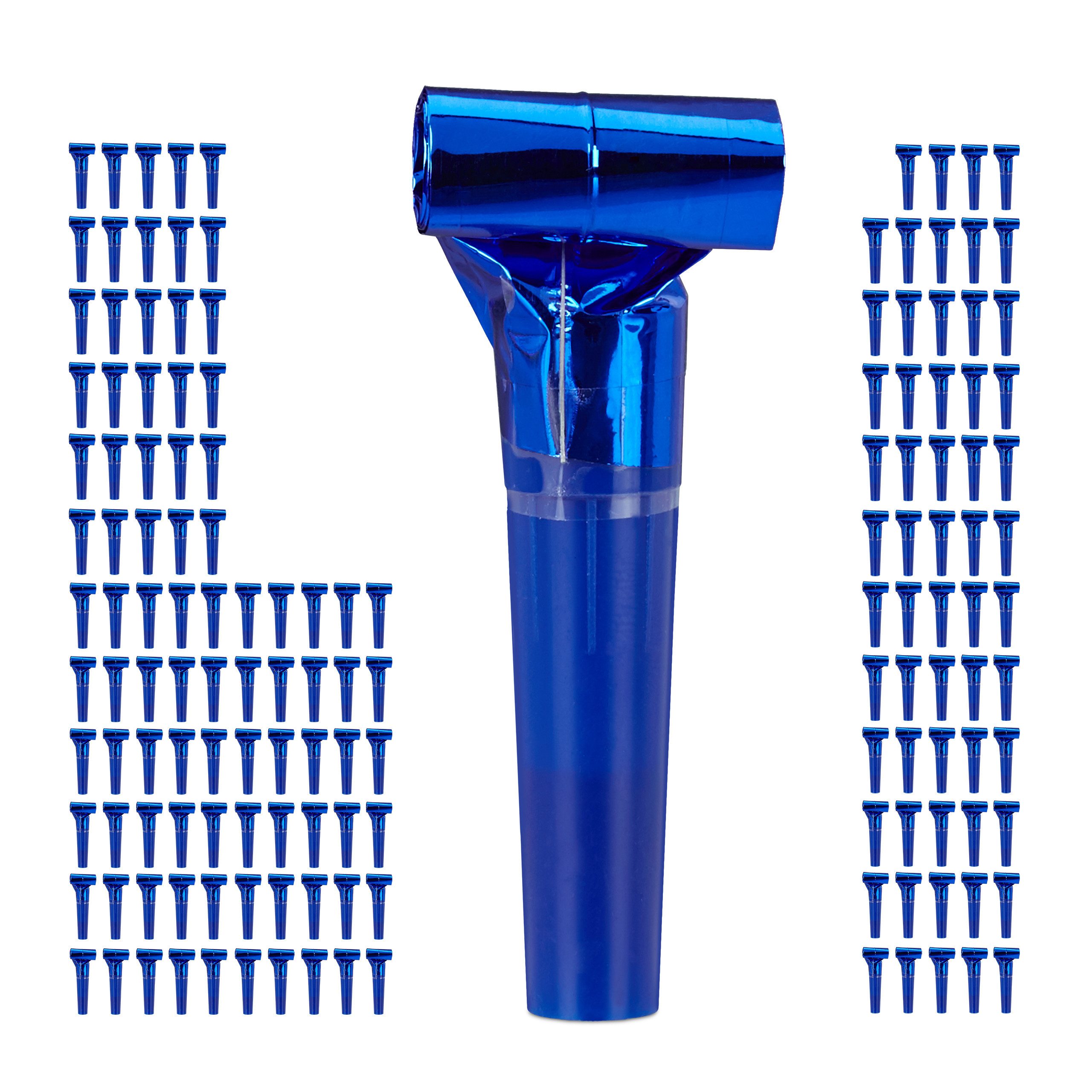Spielzeug-Musikinstrument Partytröten 150er Pack blau