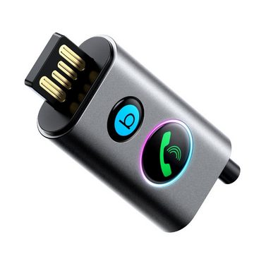 JOYROOM Kabelloser Autoempfänger Bluetooth Technologie – Grau 100 cm mit LED Audio-Adapter