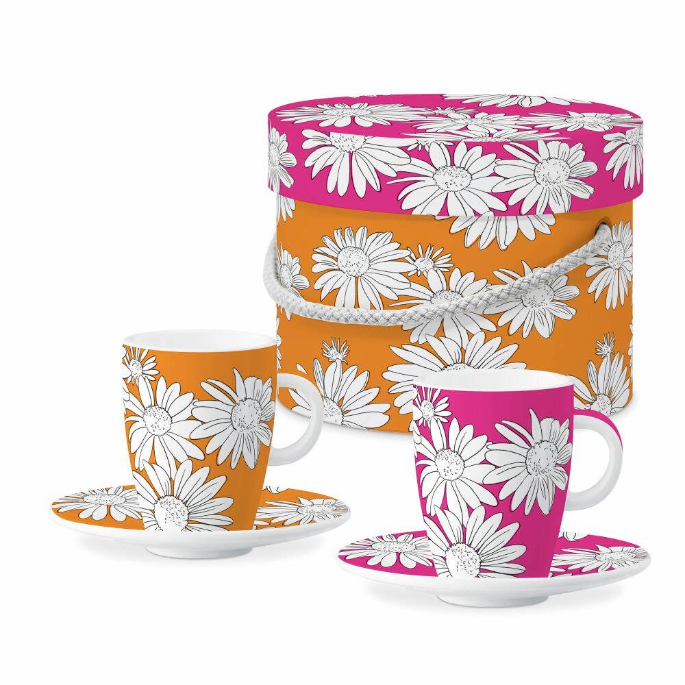 Espressotasse Peggy pink and orange E-Cup 2er Set 80 ml