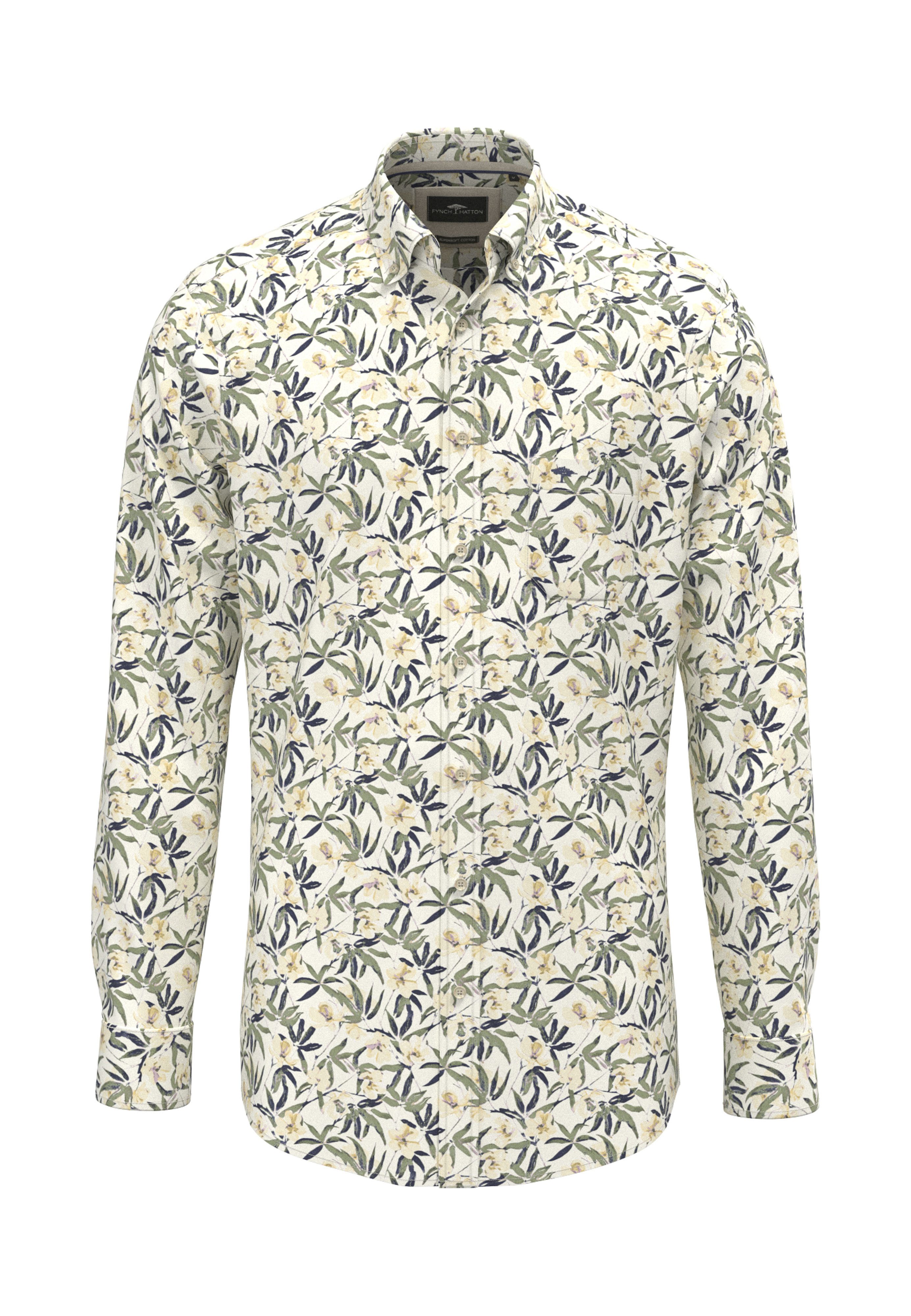 FYNCH-HATTON Langarmhemd mit All-Over Print