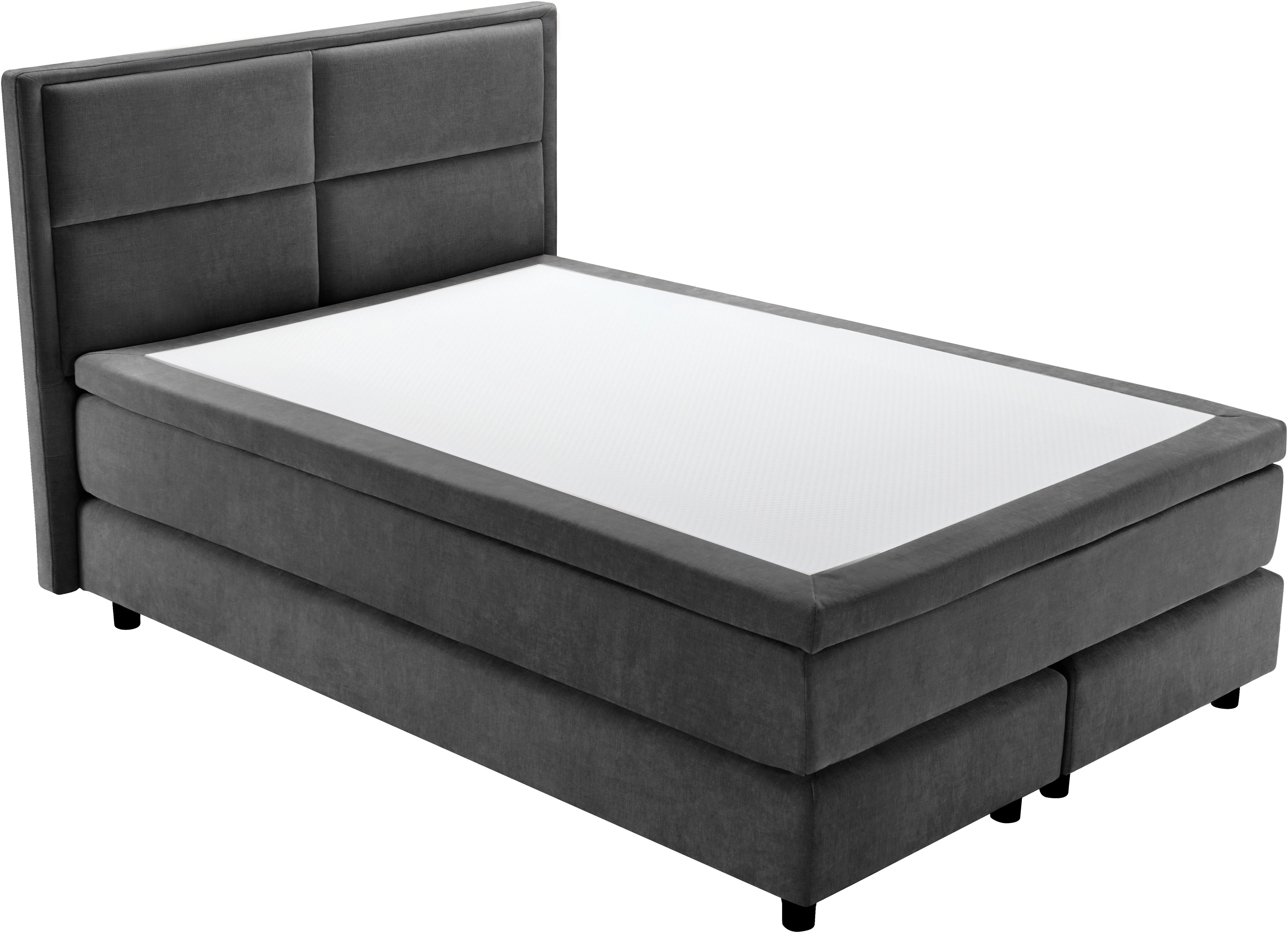 OTTO home Boxspringbett VIVIANNE in den Breiten 140 & 180cm erhältlich, inkl. 7cm Luxus-Topper, erhältlich in den Farben anthrazit und beige