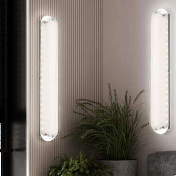 etc-shop LED Wandleuchte, LED-Leuchtmittel fest verbaut, Warmweiß, LED Wandleuchte für Spiegel Spiegelleuchte Chrom