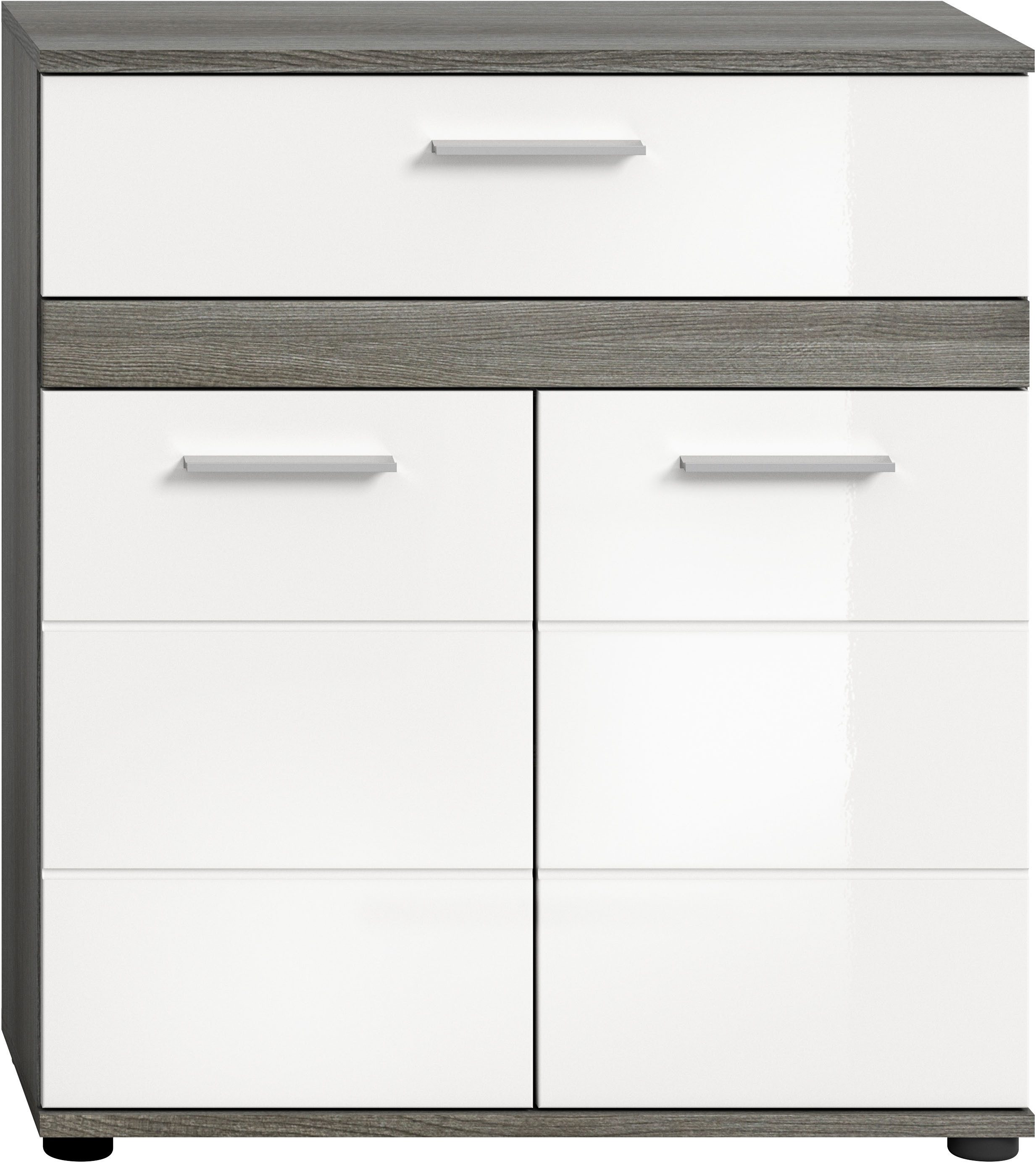 welltime Midischrank LUCCA, TOPSELLER!, Höhe 79 cm, 2 Türen, 1 Schubkasten, 1 Einlegeboden Badschrank, Bad-Möbel, Badezimmer