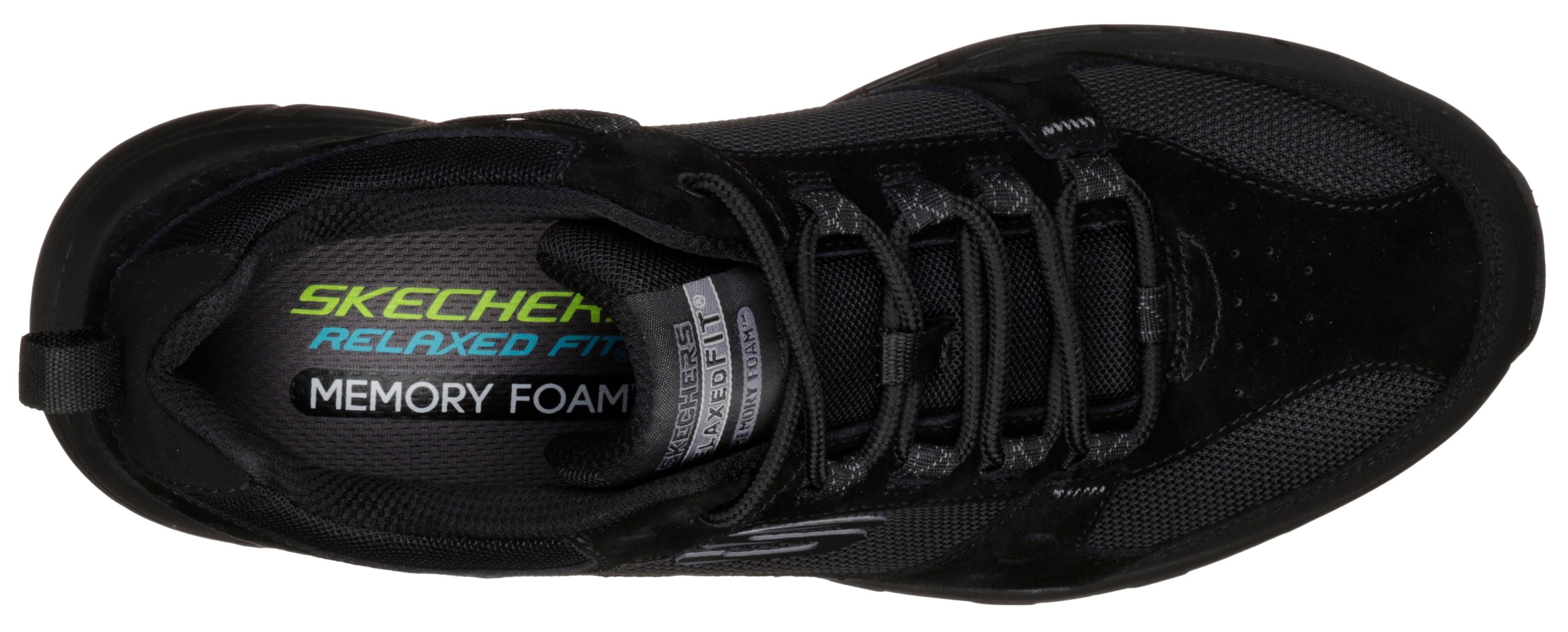 Canyon schwarz Memory bequemer Oak Foam-Ausstattung mit Sneaker Skechers