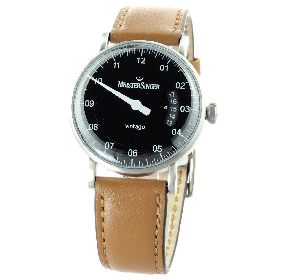 Meistersinger Schweizer Uhr Classic Vintago VT902 Herren Uhr Automatik, Einzeiger Uhr