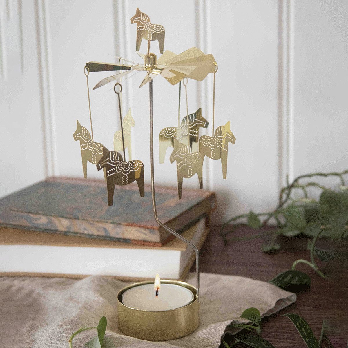 Teelichthalter Teelicht-Karussel »Dalarna-Pferde«. günstig online kaufen