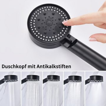 HOMELODY Brausegarnitur Klassisches Duschset mit 5-Funktionen-Wannenbatterie und Handbrause, 1 tlg., Wandmontierter Badewannenhahn mit Handbrause