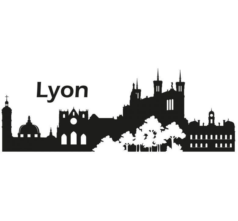 Wall-Art Wandtattoo XXL Stadt Skyline Lyon 120cm (1 St)