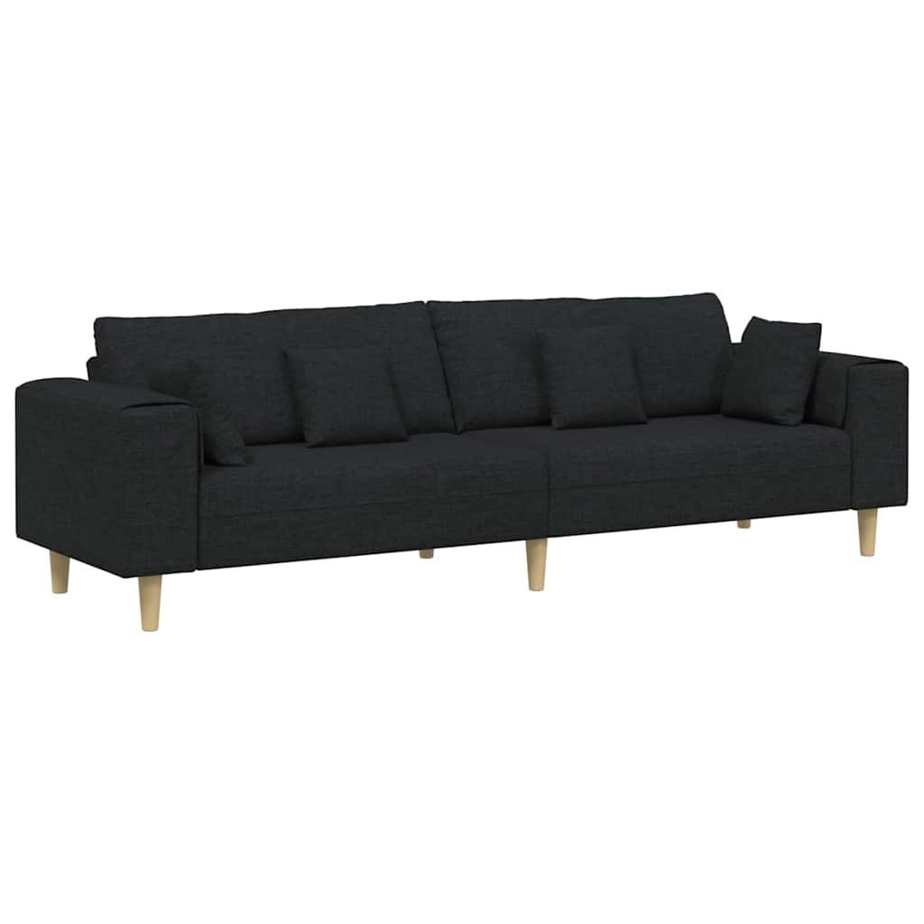 vidaXL Sofa Stoffsofa mit Kissen Schwarz günstig online kaufen