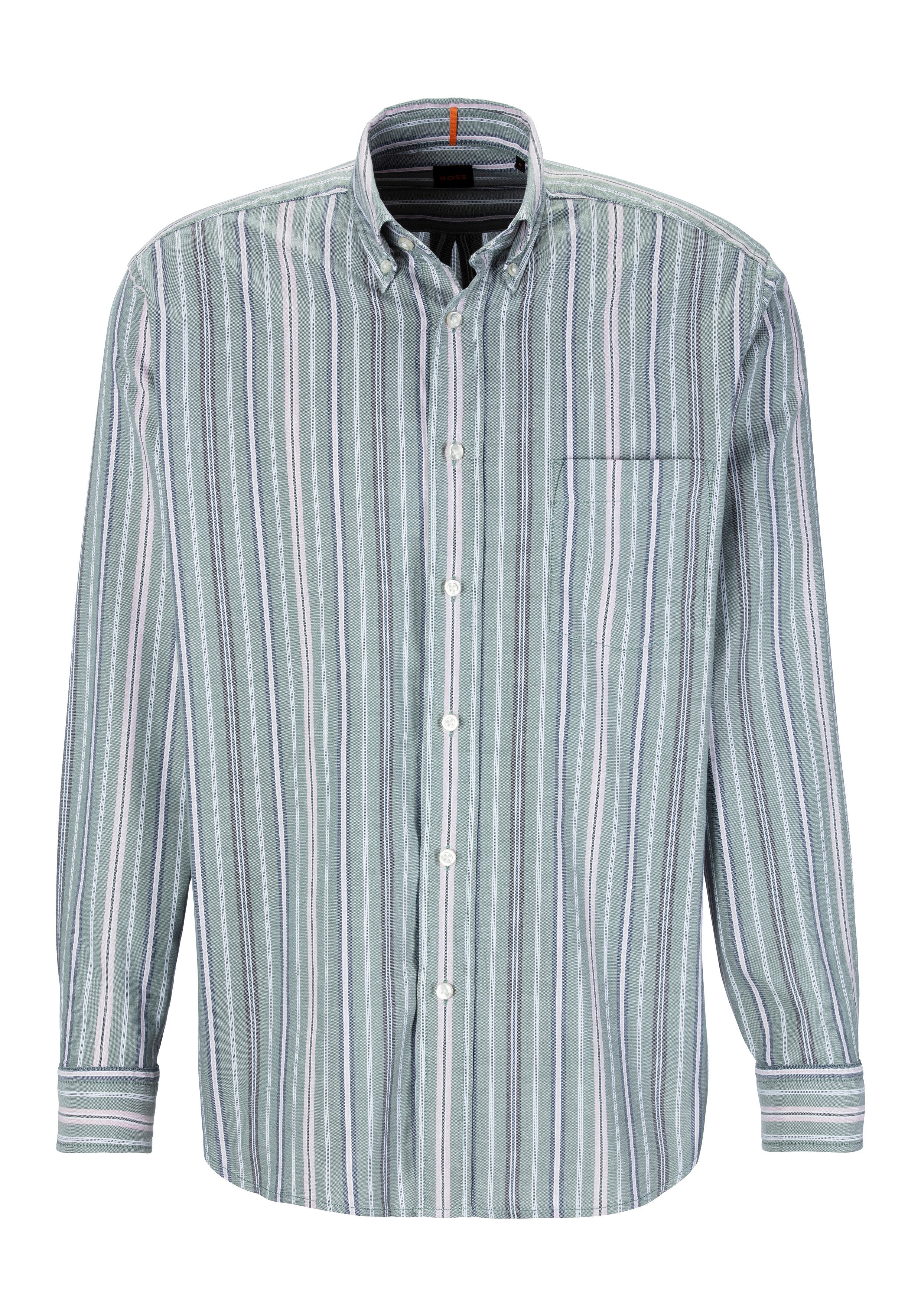 BOSS ORANGE Langarmhemd Lambey_1_M mit Button-down-Kragen günstig online kaufen