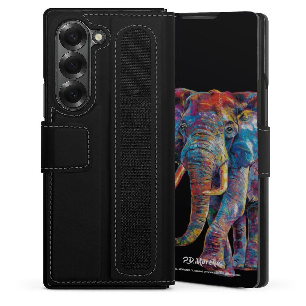 DeinDesign Handyhülle Elefant Tiere Design Elephant Art By P.D. Moreno, Samsung Galaxy Z Fold 6 Hülle Handy Flip Case Wallet Cover