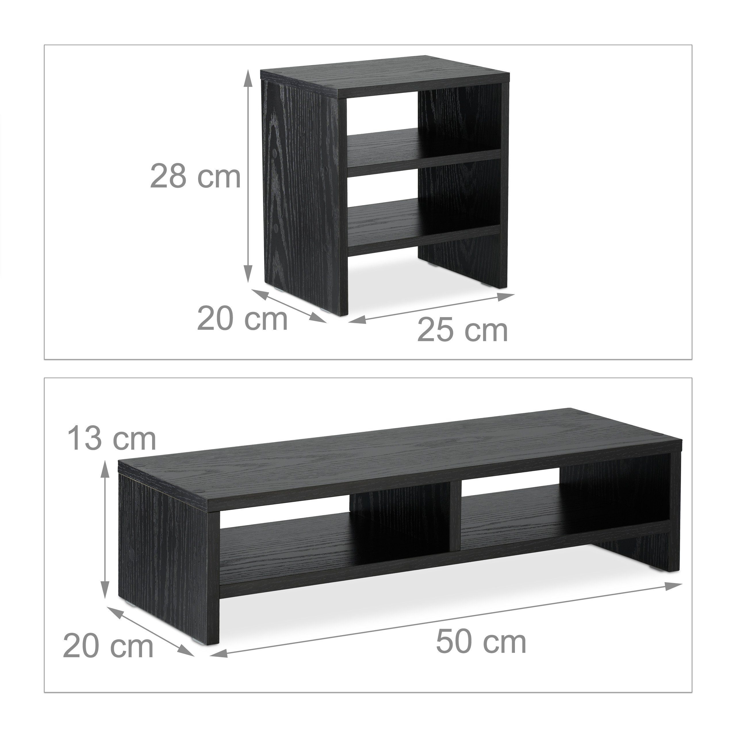 relaxdays Monitorständer mit Ablagen, (2-tlg) – Bild 4 von 5