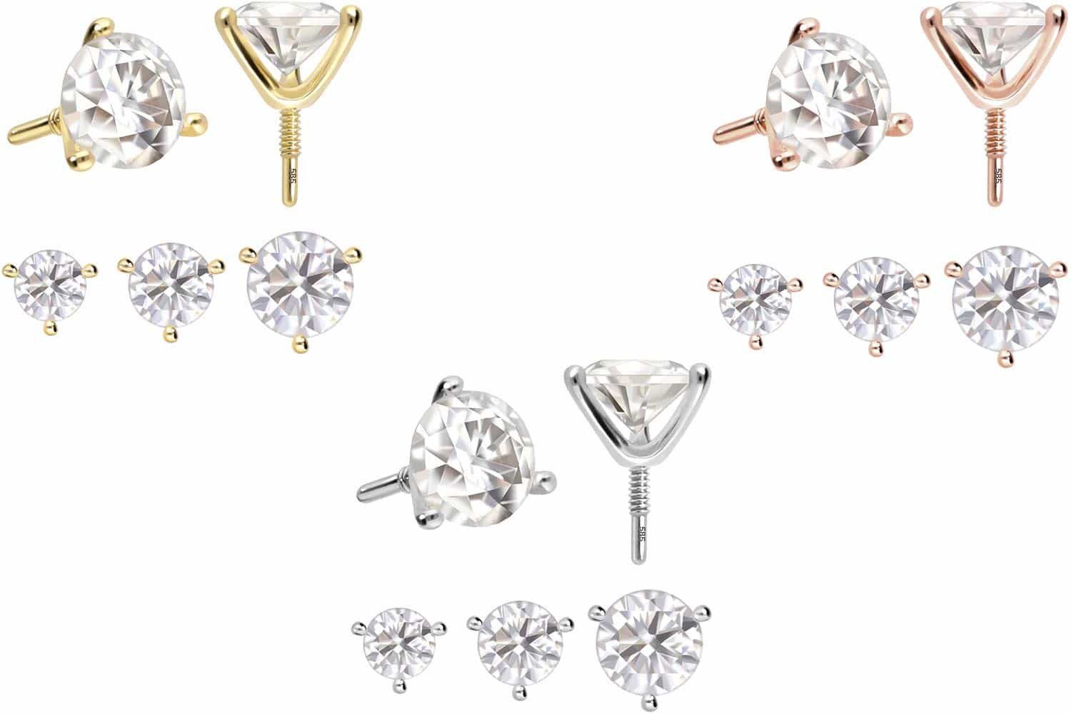 PIERCINGLINE Piercing-Set 14 Karat Gold Schraubaufsatz mit Außengewinde MOI günstig online kaufen