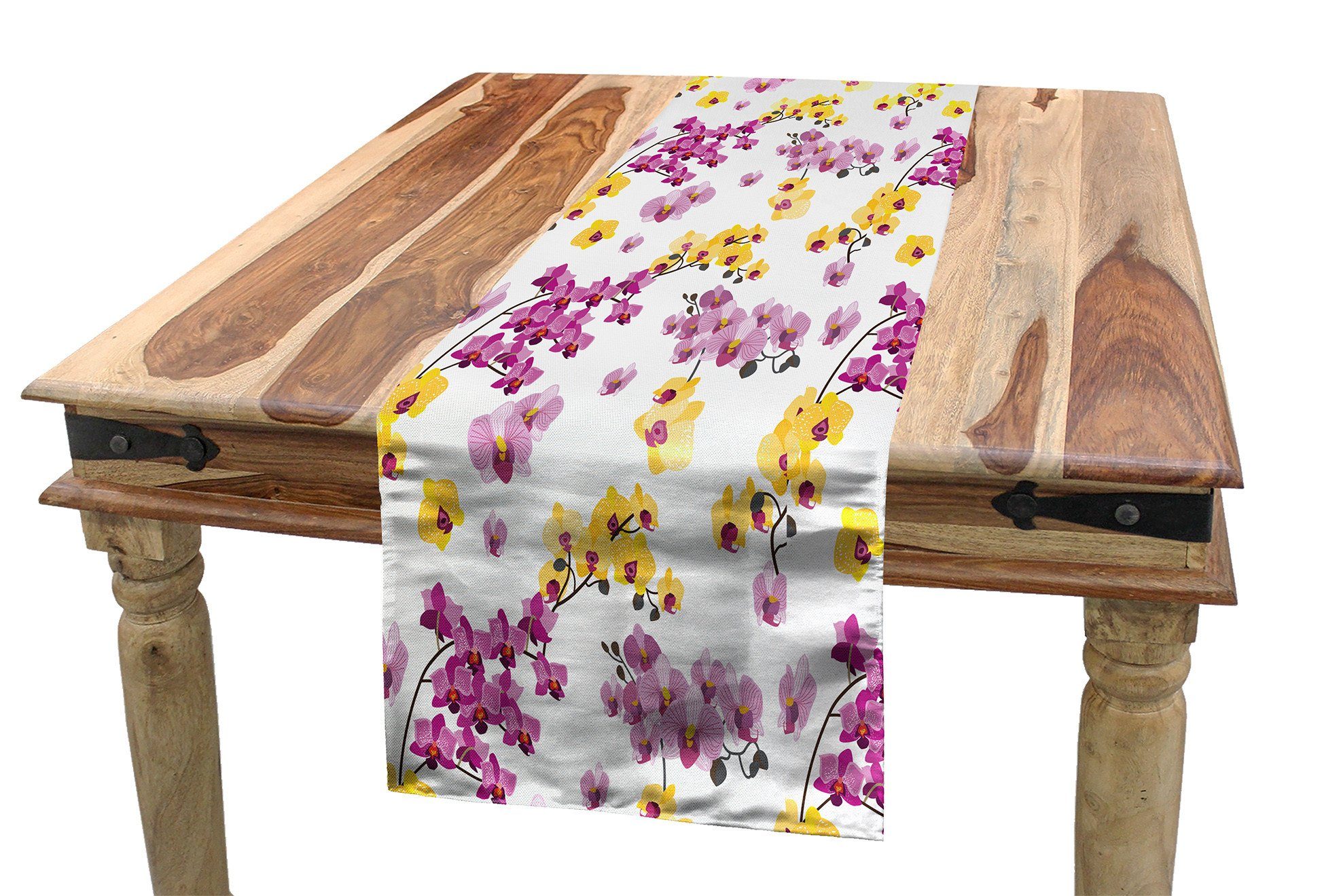 Abakuhaus Tischläufer Esszimmer Küche Rechteckiger Dekorativer Tischläufer, Aloha Blühend Orchid Branchen