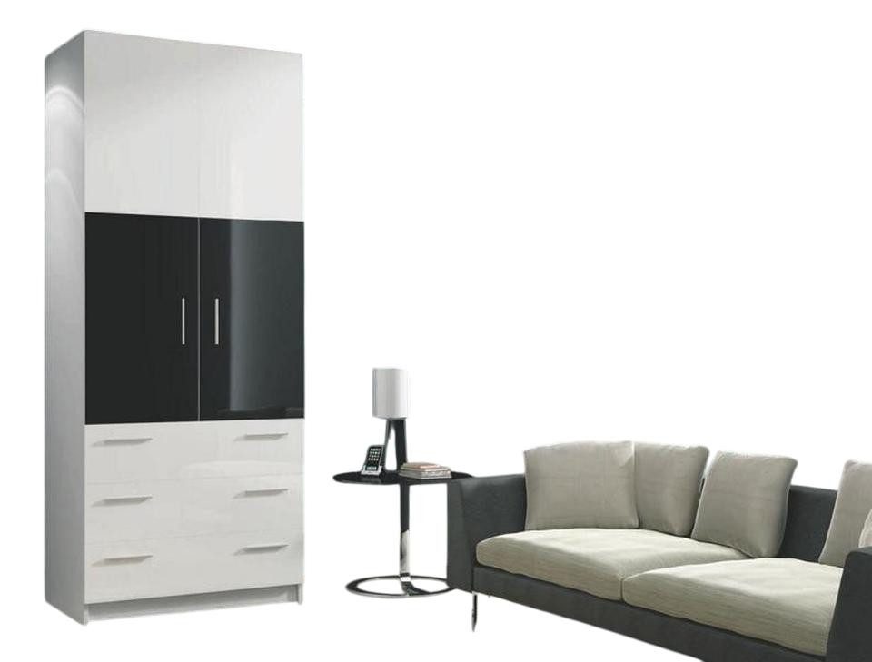 JVmoebel Kleiderschrank Moderner Hochschrank aus Holz mit intelligenten Fächern in Weiß (1-St., 1er Set) Made in Europe