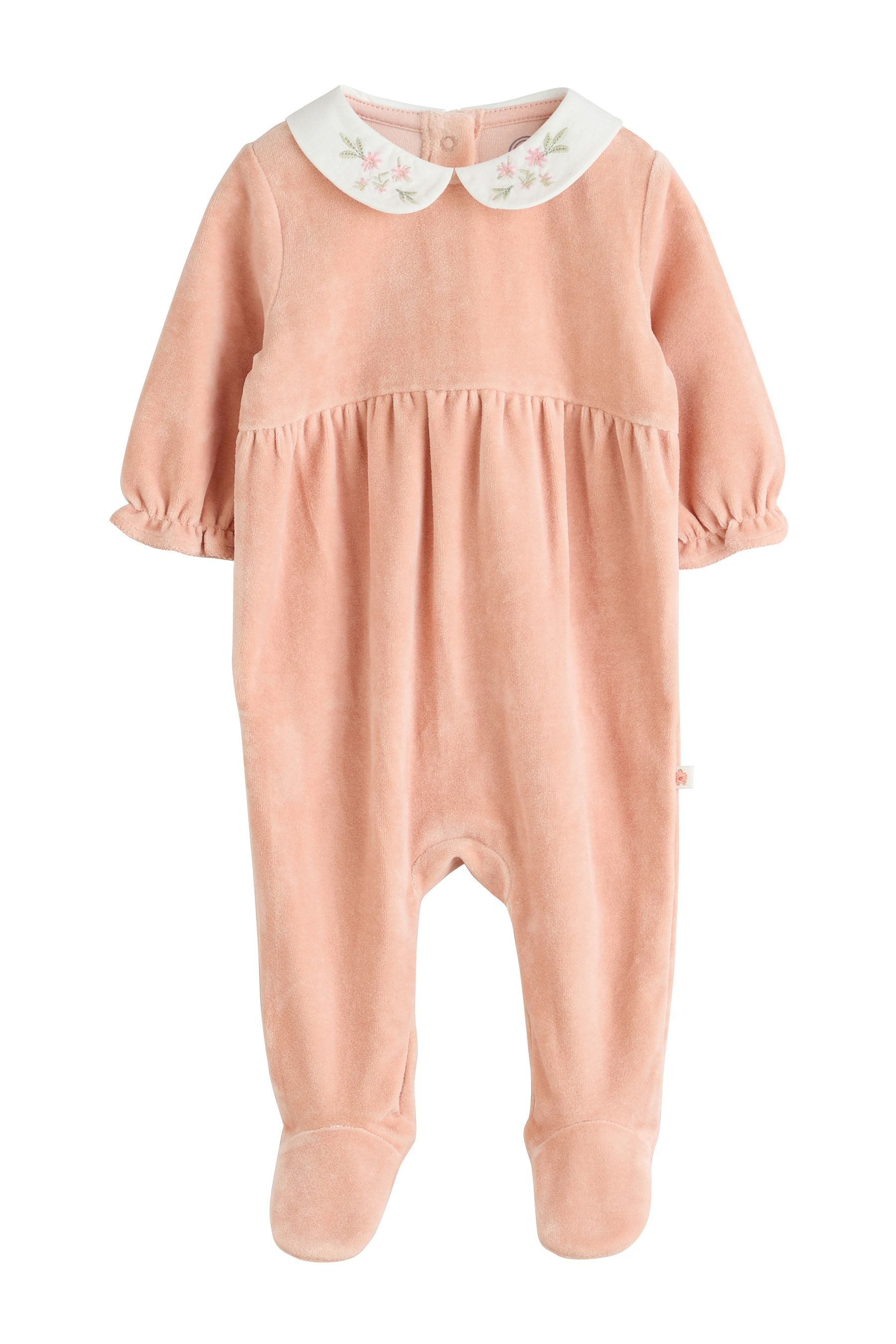 Schlafoverall Velours-Schlafanzug für Babys