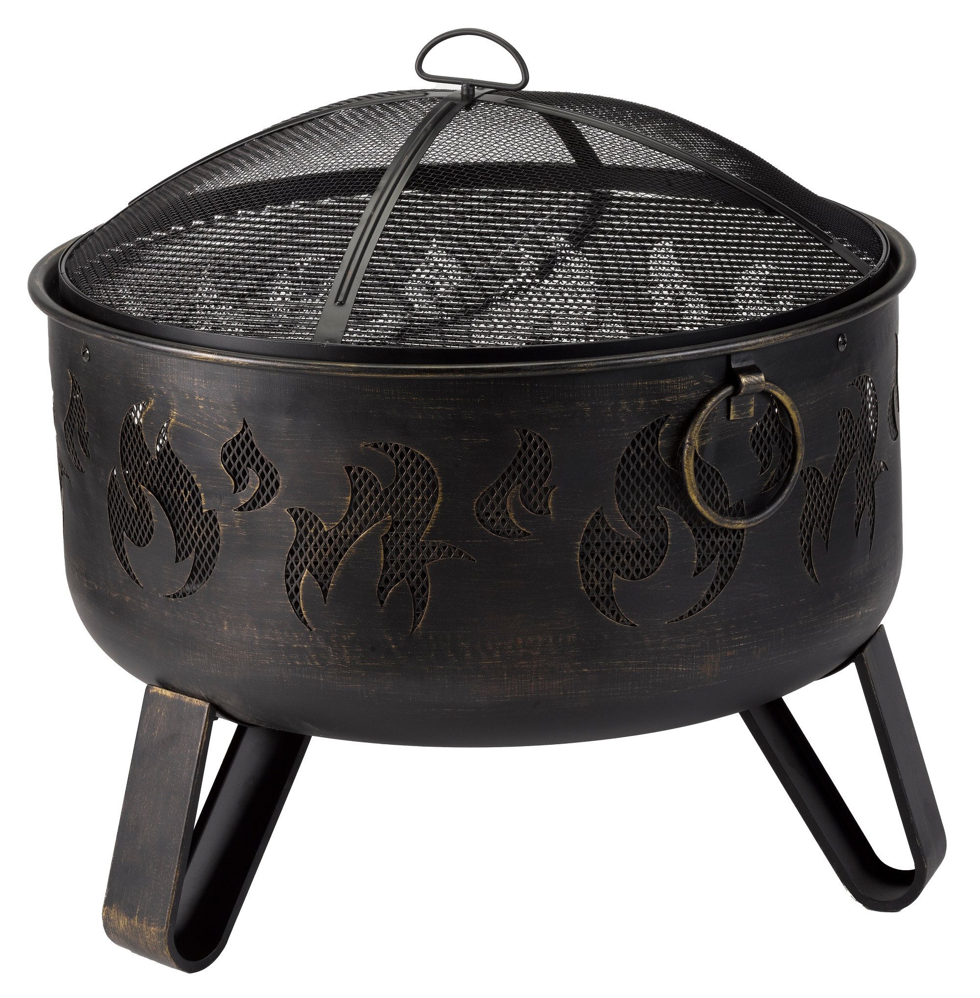 Feuerstelle Tiefer Feuerkorb mit Grillrost 58 x 61 cm Feuerschale
