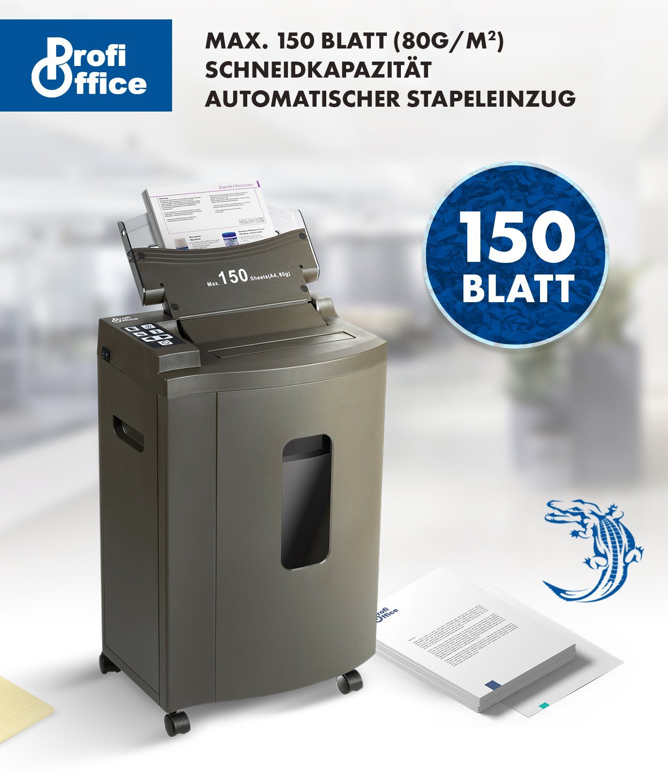 ProfiOffice Aktenvernichter ProfiOffice Aktenvernichter Alligator 605 CC - AF, Auto-Feed Einzug