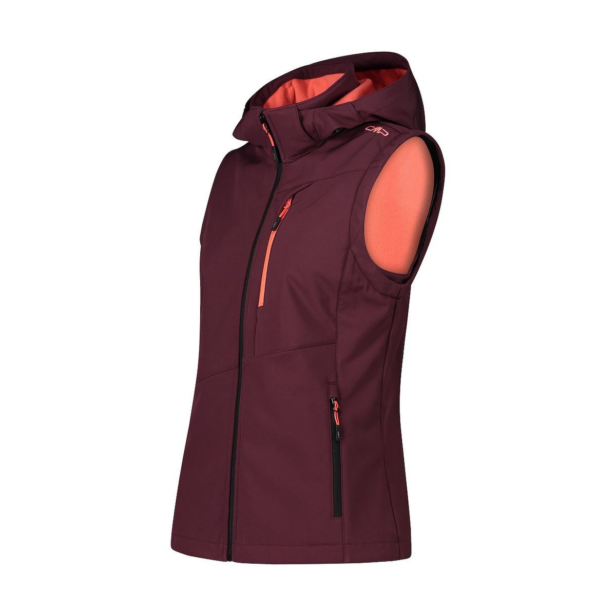 CMP Funktionsweste Woman Jacket Zip Hood With Detachable Sleeves Vielseitige Softshell-Jacke mit abnehmbaren Ärmeln und Kapuze, ideal