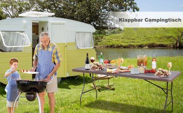 TLGREEN Campingtisch, Buffettisch Klappbar, 180,5x75,5x73 cm Gartentisch Klapptisch Braun