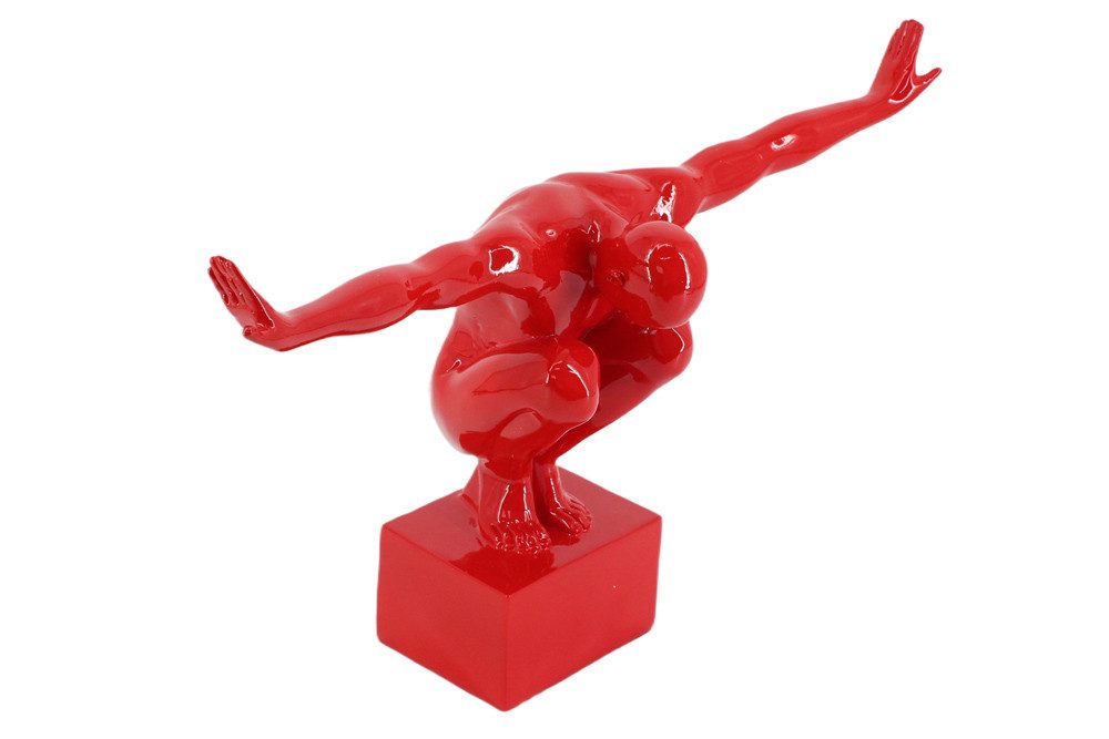 riess-ambiente Dekofigur HIGH DIVER 50cm rot - Athlet, Pose, Arme, kunstvoll, handgefertigt (Einzelartikel, 1 St), Moderne Skulptur - ideal als dekorativer Akze – Bild 4 von 5