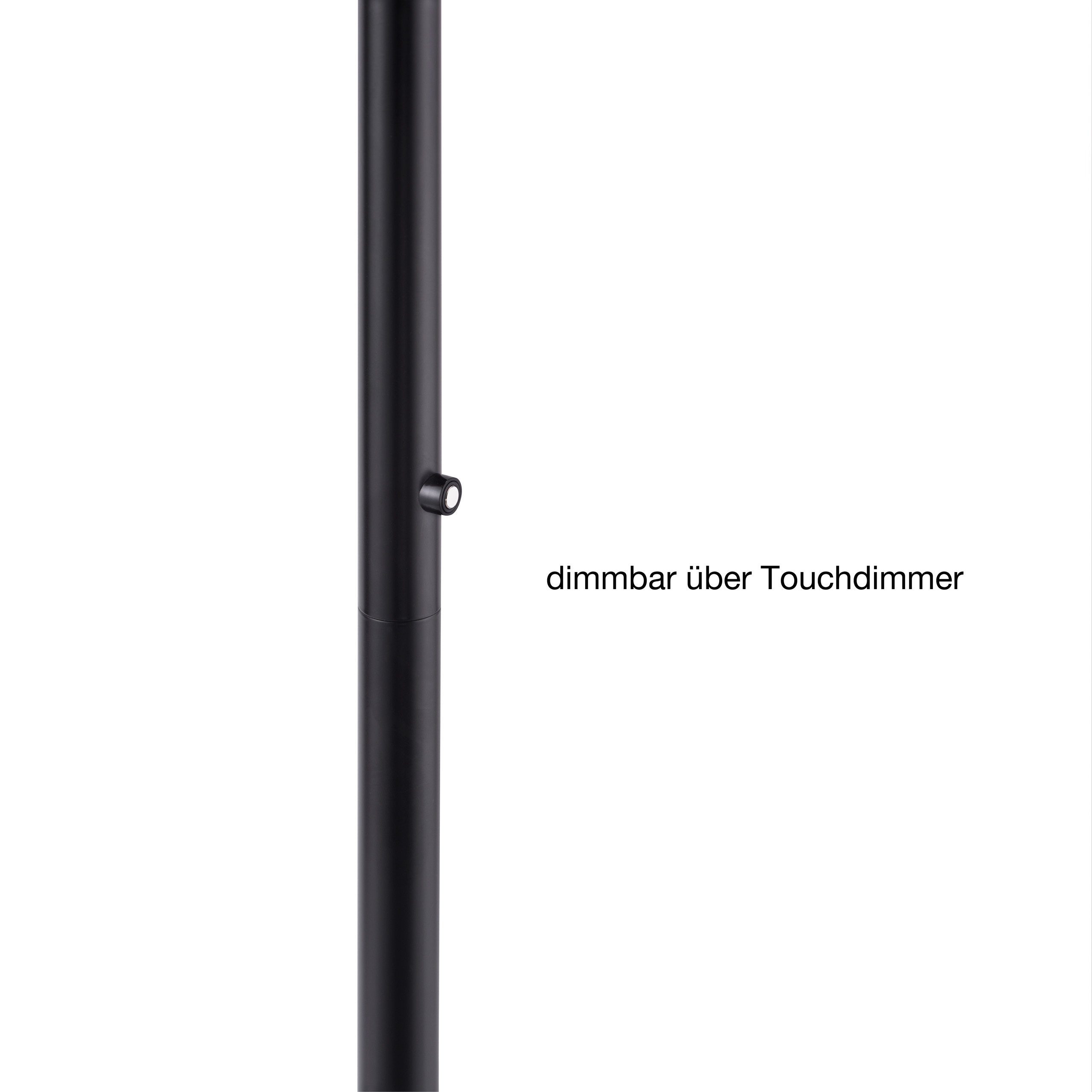 dimmbar 1xLED-Board Watt, 22 / schwarz, Deckenfluter dimmbar warmweiß, SellTec LED Touchdimmer, Touchdimmer, LED über Deckenfluter rund, platzsparend über Fluter