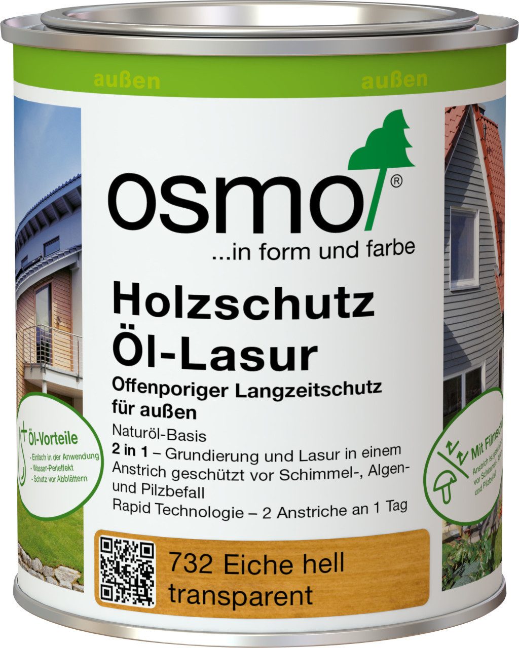 Osmo Hartholzöl Osmo Holzschutz Öl-Lasur 750 ml eiche hell