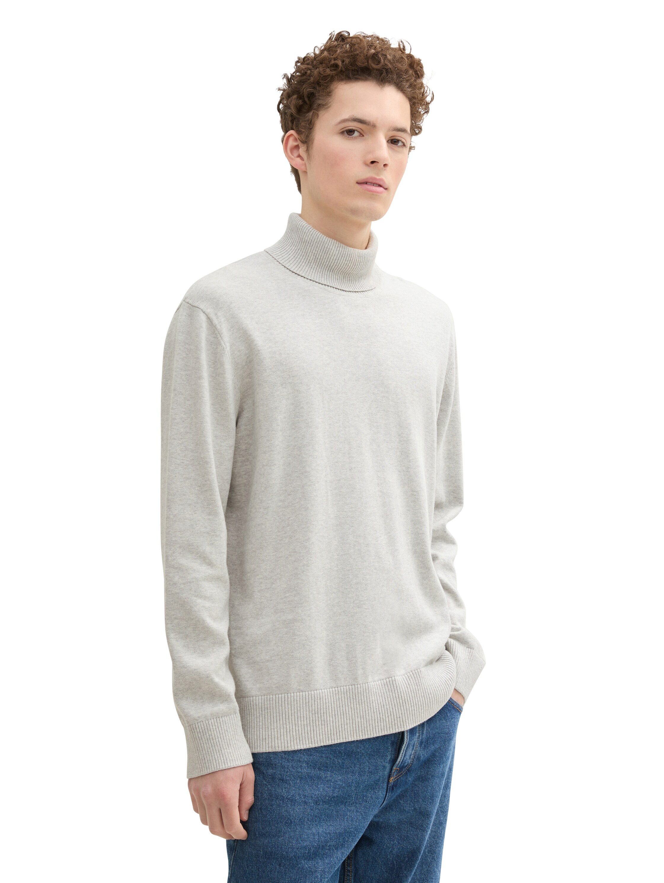TOM TAILOR Herren Rollkragenpullover Basic - Baumwolle, Regular Fit
