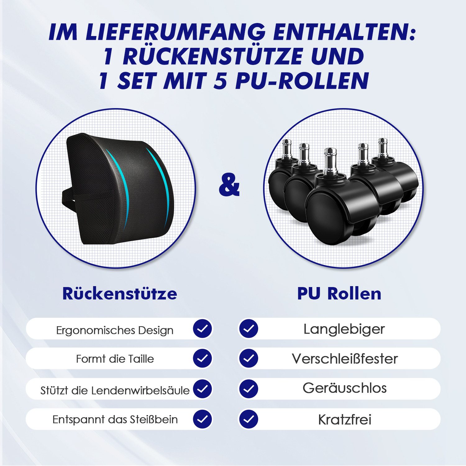 Adormii Bürostuhl Bürostuhl ergonomisch,schreibtischstuhl mit verstellbarer Lendenstütze (Ergonomischer bürostuhl mit verstellbaren Armlehnen, büro stuhl bis zu 135° neigbar, ergonomic office chair mit höhenverstellbarer, atmungsaktiv und komfortabel, bürostuhl 200 kg)