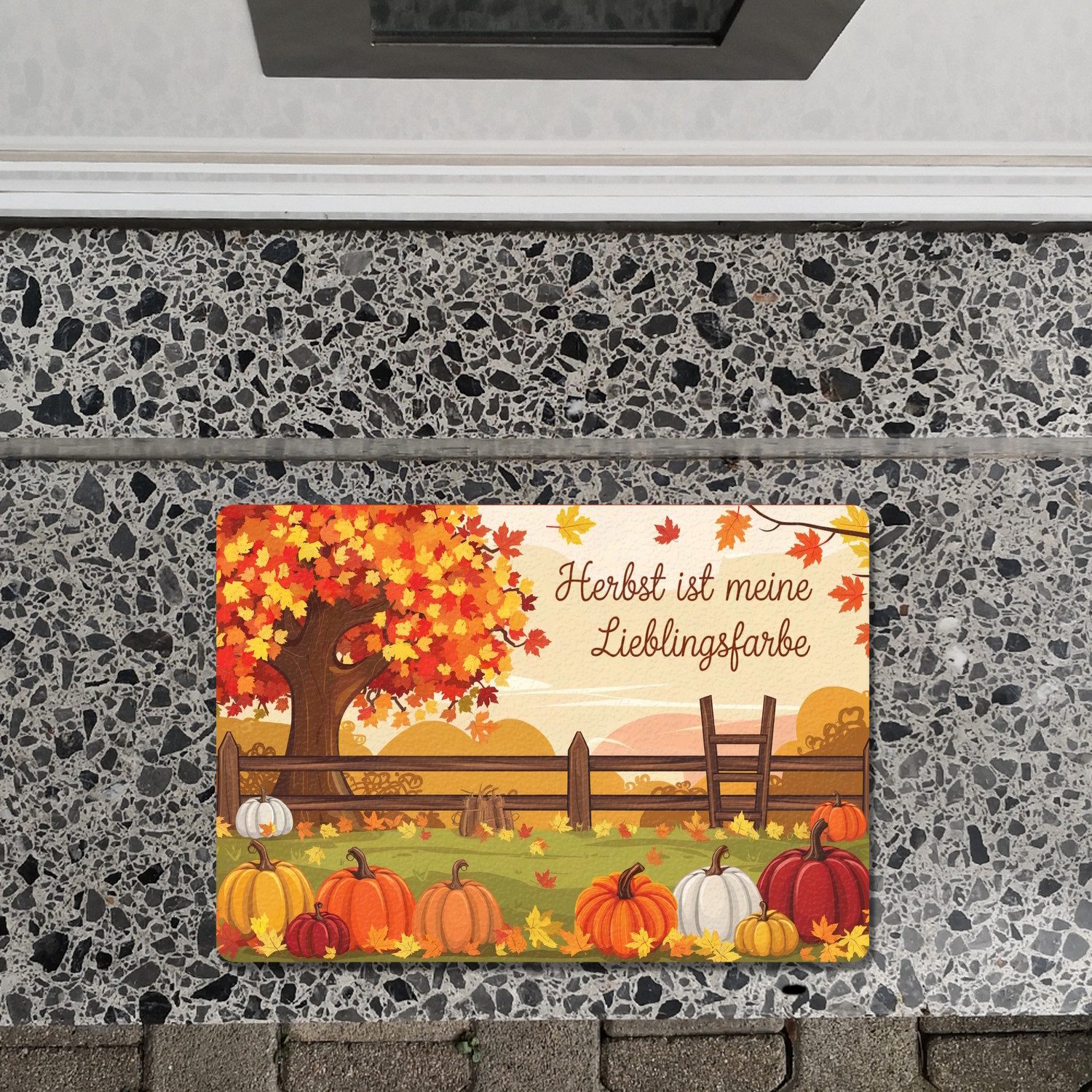 speecheese Fußmatte Herbstliche Landschaft mit Kürbissen günstig online kaufen