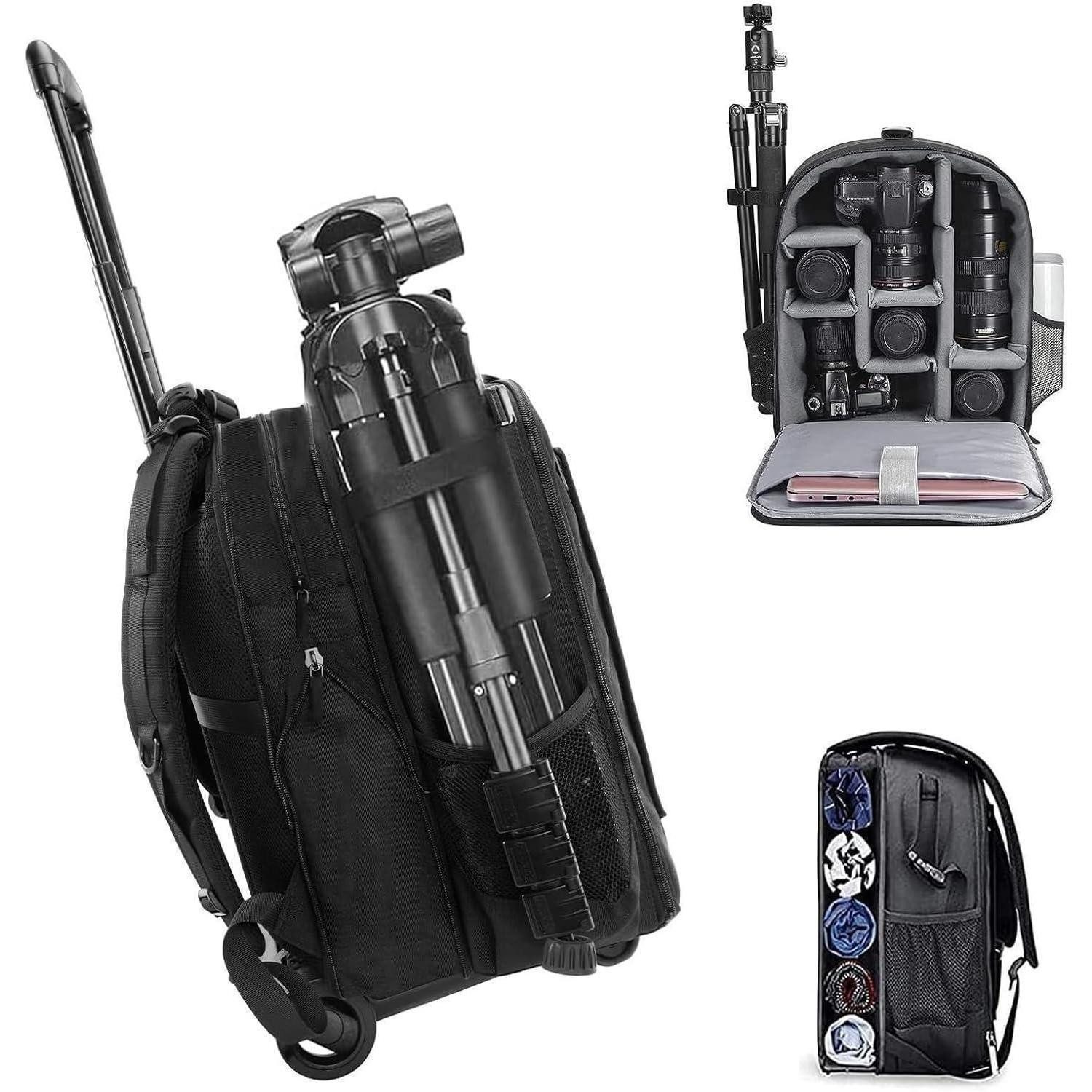 LuxusKollektion Kameratasche Kamerarucksack DSLR Spiegellose Wasserdicht Objektiv Schwarz 5.0 L