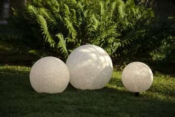 STAR TRADING Dekolicht "Stone" weiß, Kugel, E27, 500x500mm, wassergeschützt