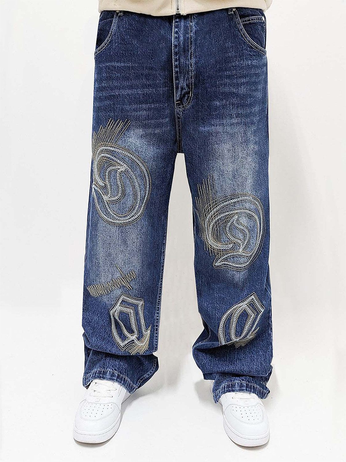 DADA Supreme Regular-fit-Jeans Mit kontrastreicher Stickerei günstig online kaufen